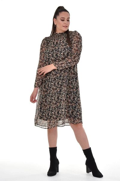 MYLİNE Lined Chiffon Gipe Detailed Dress