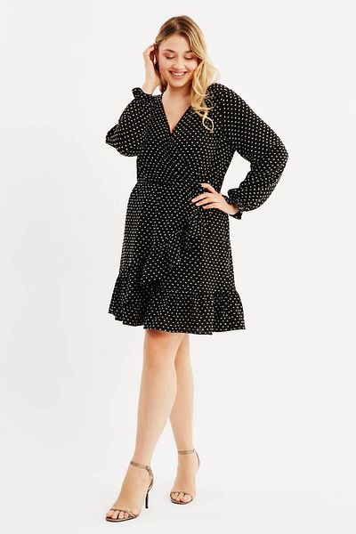 MYLİNE Wrap Ruffle Dress