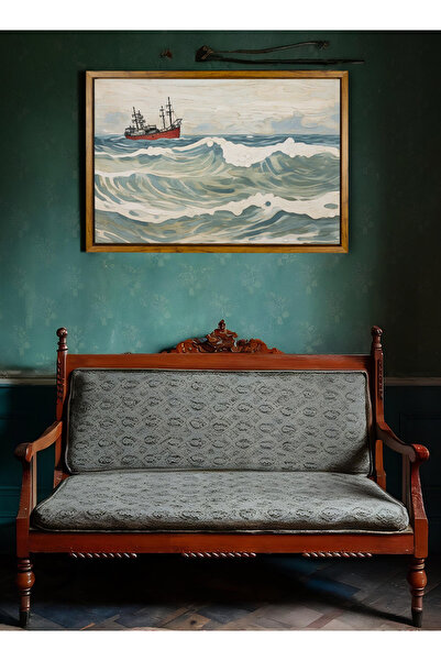 LOWHA لوحة فنية جدارية من القماش مشدودة على إطار خشبي عائم بلون الخشب ولوحة إ...