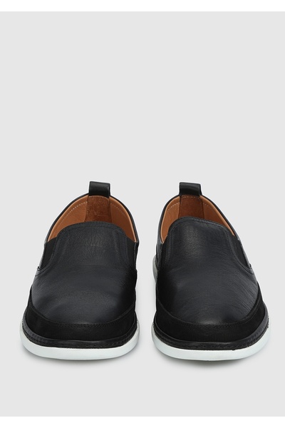 Eclipse Ανδρικά μαύρα δερμάτινα παπούτσια