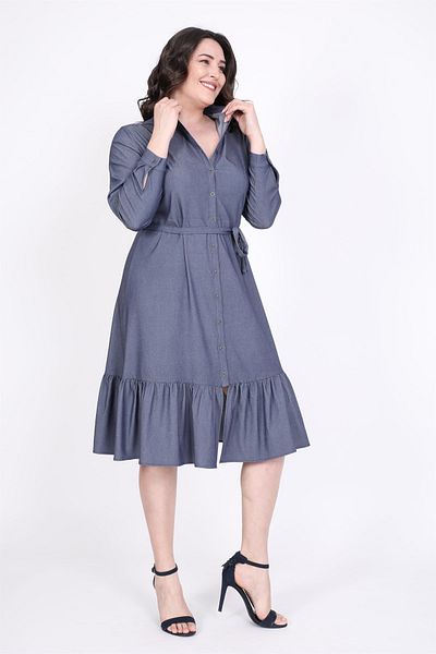 MYLİNE Rochie cămașă cu volane