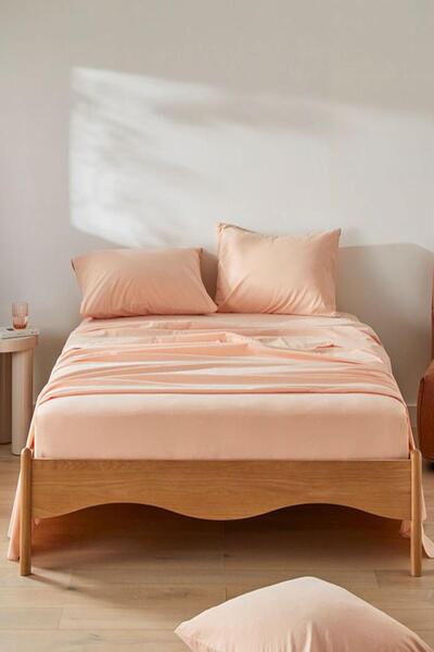 COTENCONCEPT 2 Pieces Plain Cotton Single 120 X 200 X 30 cm Elastic Combed Cotton Bedsheet