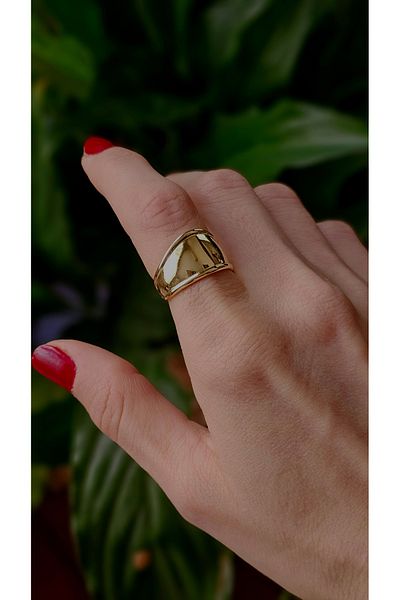 stainless steell Gold Plate Adjustable Ring |   For Medium Level Sensitive Skin