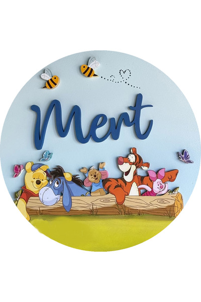 ÇUKUROVA ÜTÜ Kişiye Özel Isimlik Kapı Süsü Hoşgeldin Bebek Çocuk Odası 91