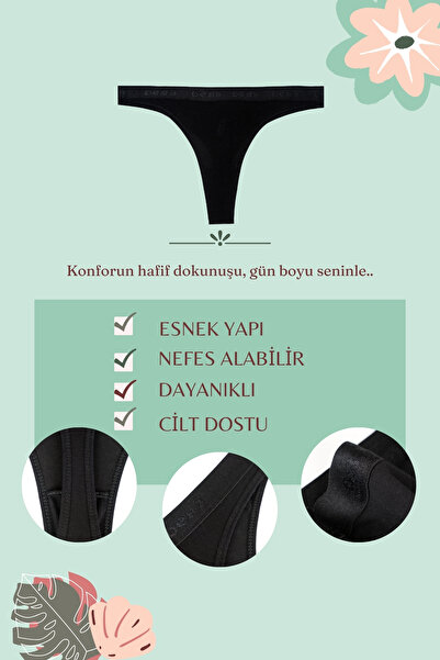 BEGATEKS KADITEKS - Βαμβακερό στρινγκ γυναικείο εσώρουχο 3 Συσκευασία