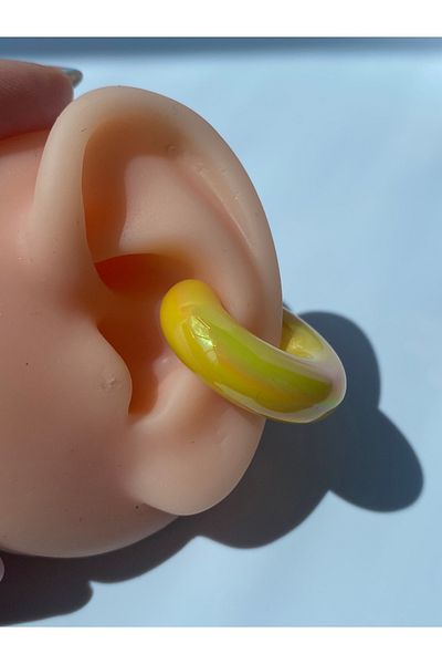 kurukafagift Compression Earcuff Oversized Colorful Lightweight Model Cartilage Earrings