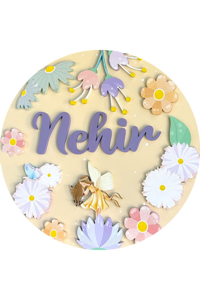 ÇUKUROVA ÜTÜ Kişiye Özel Isimlik Kapı Süsü Hoşgeldin Bebek Çocuk Odası 85