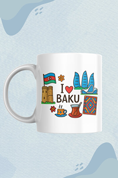 Baku View I Love Baku Design Mug - Azerbaijan Gift