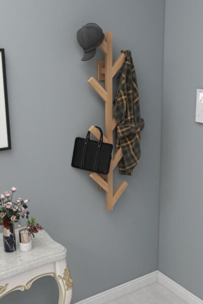 eryatex Dekoratif Doğal Ahşap Elbise Askısı Portmanto Askılık 1 Adet