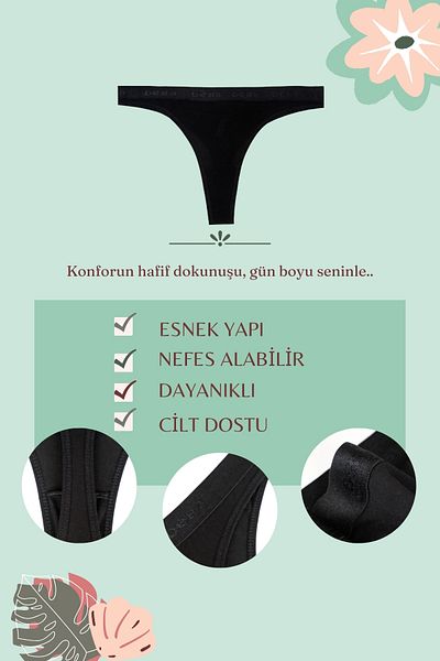BEGATEKS KADITEKS - Βαμβακερό στρινγκ γυναικείο εσώρουχο 7 Συσκευασία