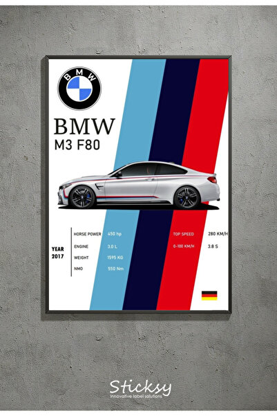 Sticksy Bmw Poster Çerçevesiz Duvar Posteri Afiş Araba Posterleri MDL18