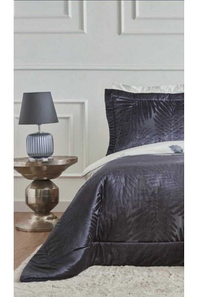 KRCGRUP Calista Navy Blue 3 Piece Bedspread Set