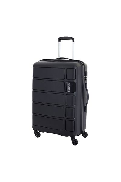 American Tourister حقيبة تراكر الصلبة متوسطة الحجم 68 سم ذات عجلات سوداء