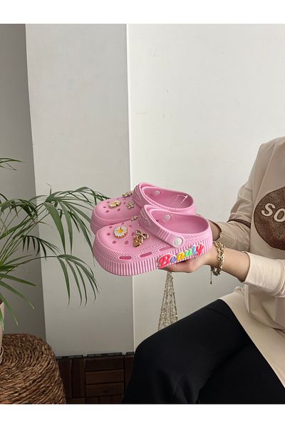 Behtah Kundura Girl's Closed Front Daily Sandals Non-Slip Thick High Sole Stone Slippers 6 Pieces Ornament