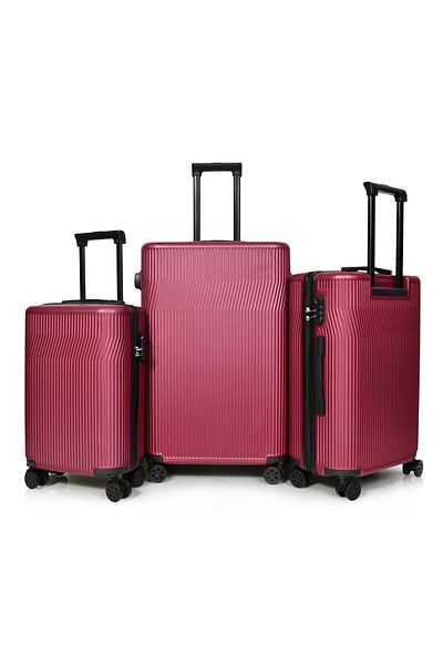 MORANO Waves Durable Lightweight 4 Wheel Spinner Luggage Set with Built-in Lock (Set of 3)
