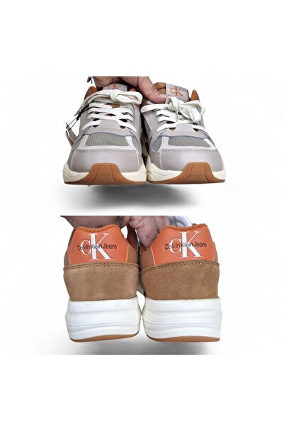 Calvin Klein Retro Tennis Laceup Coui Erkek Spor Ayakkabi, YM0YM00793,Kahverengi, 40