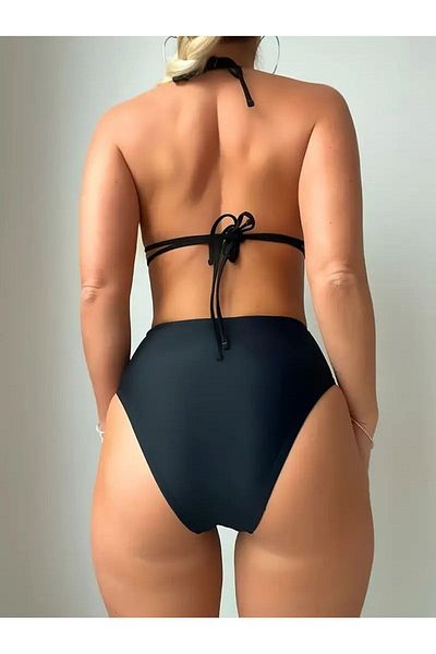 TRAJE DEN 2-Piece Side Tie-Up Halter Neck Bikini Set