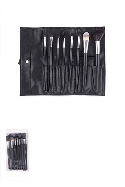 Miniso 8-Piece Makeup Brush Set with Leather Case