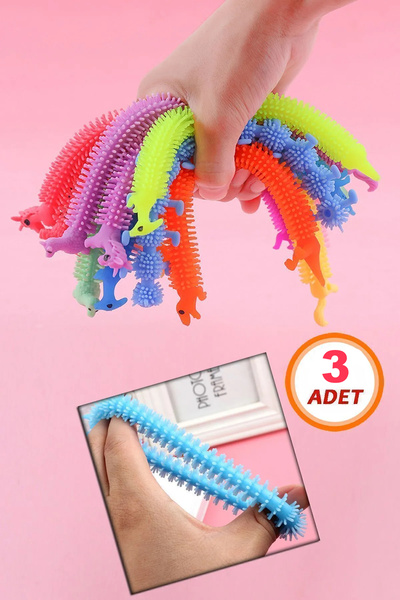 Bundeba 3 Adet Duyusal Stres Oyuncağı Uzayan Sukuşi Oyuncak Tırtıl Unicorn Ka...