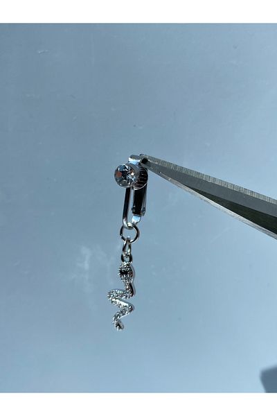 kurukafagift Steel Belly Piercing Magnet Compression Use Stone Dangle Snake Model