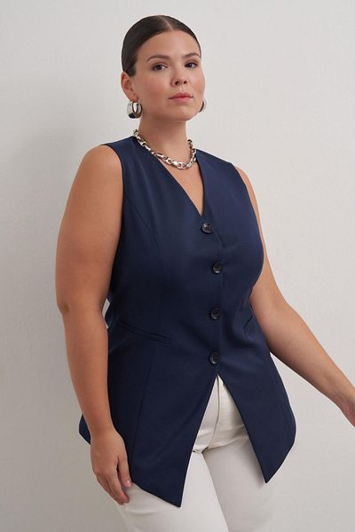 MYLİNE Lined Waist Fitted Vest