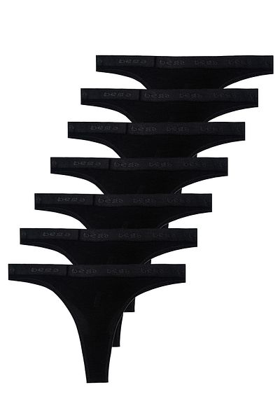 BEGATEKS Kaditeks - Cotton Thong Women's Panties 7 Pack