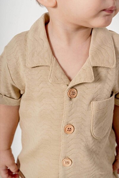 bombe Baby Kids Brown Cotton 2-Piece Shorts Set Trend Fashion Bottom Top Set