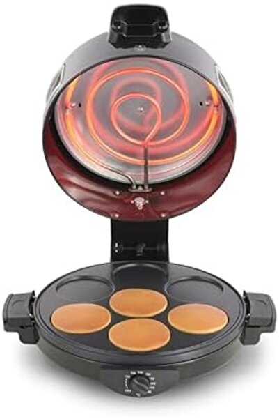 ALSAIF Electric Bread Maker With Non-stick Cooking Surface And Temperature Control, 30cm, 1600w, Black