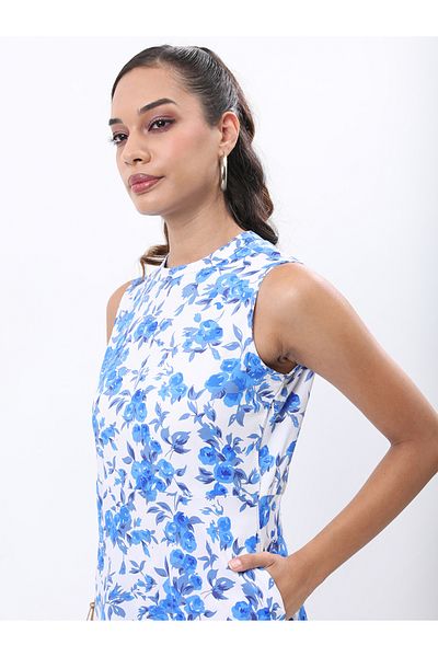 Vishudh By Styli Women Blue Printed Kurta with Palazzo Pants