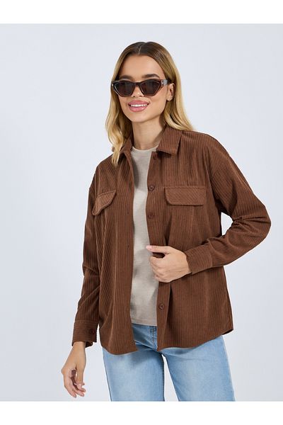 Styli Textured Full sleeve oversized shirt with pockets