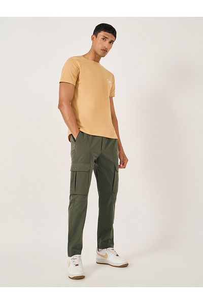 Fort Collins By Styli Men Olive Solid Cargo Pants