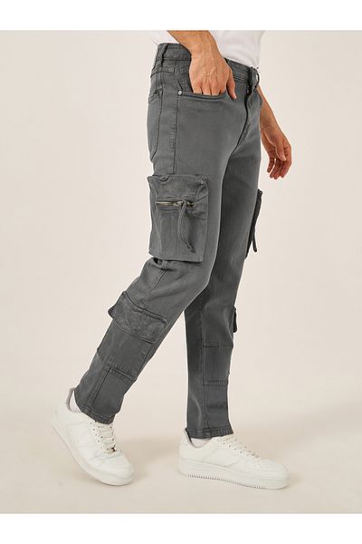Styli Overdyed Straight Fit Cargo Jeans