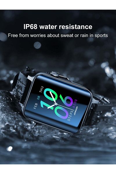 Joyroom JR-FT6 Waterproof IP68 Smartwatch With Silicone Black Strap Answer/Make Call