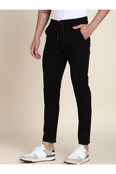 Dennis Lingo By Styli Men Black Straight Leg Mid-Rise Pants