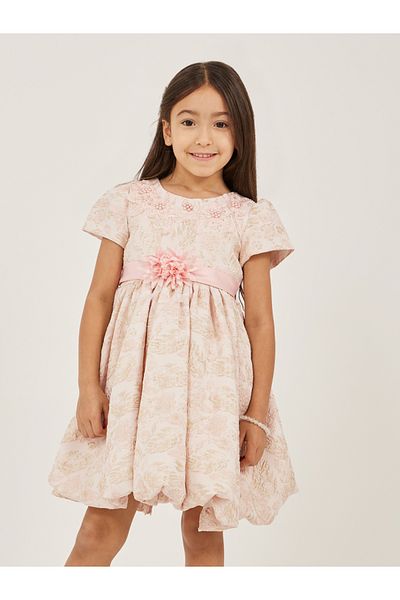 Styli Embellished Puff Sleeve A-Line Dress