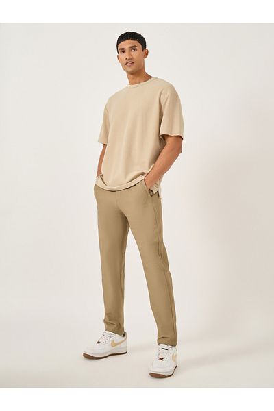 Fort Collins By Styli Men Solid Straight Leg Pants with Drawstring Waist