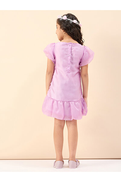 Stylo Bug By Styli Solid Ruched Puff Sleeves A-Line Dress