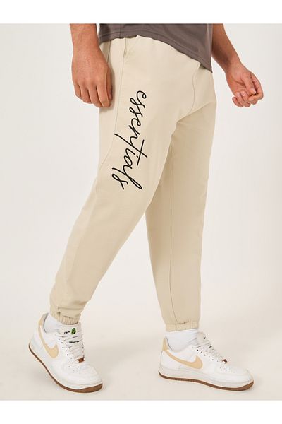 Styli Slogan Print Oversized Fit Cotton Terry Joggers