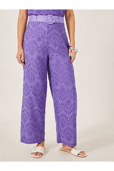 Styli All-Over Lace Wide Leg Pants