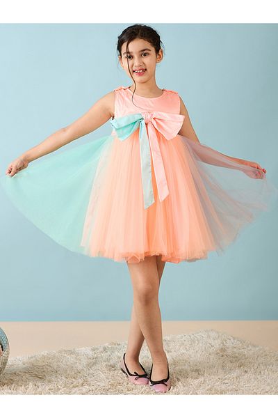 Stylo Bug By Styli Solid Bow Detail Sleeveless A-Line Dress