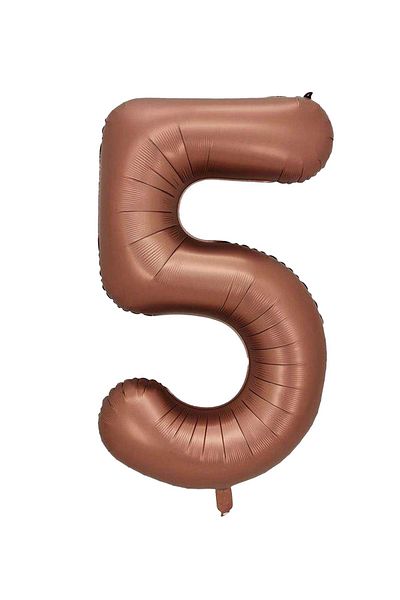 Patladı Gitti 5 Number Caramel Foil Balloon 34 Inch 76-82 cm