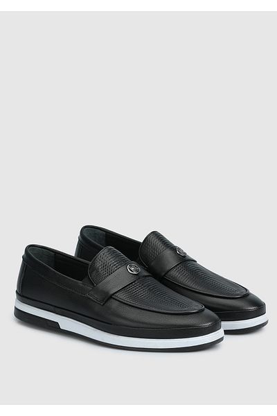 Provoq Men's Black Leather Shoes