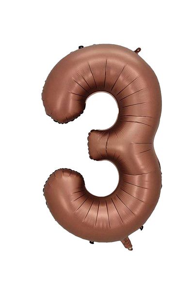Patladı Gitti 3 Number Caramel Foil Balloon 34 Inch 76-82 cm