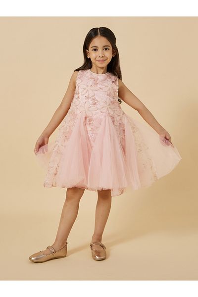 Styli Embellished Mesh Sleeveless Dress