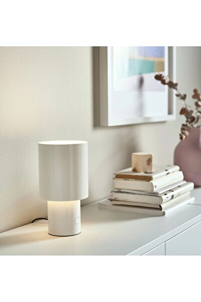 IKEA KALİTELİ Masa Lambası Yükseklik 22 Cm İkea Işık Gücü Ayarlanabilir Lamba Beyaz Başucu Gece Lambası