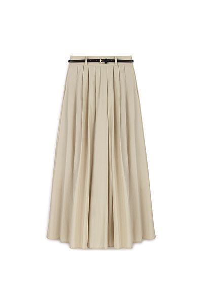 praye Belted Tight Skirt Long Skirt Stone
