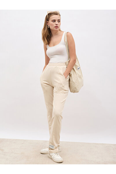 Styli بنطال رياضي عالي الخصر بقصّة مستقيمة مع جيوب