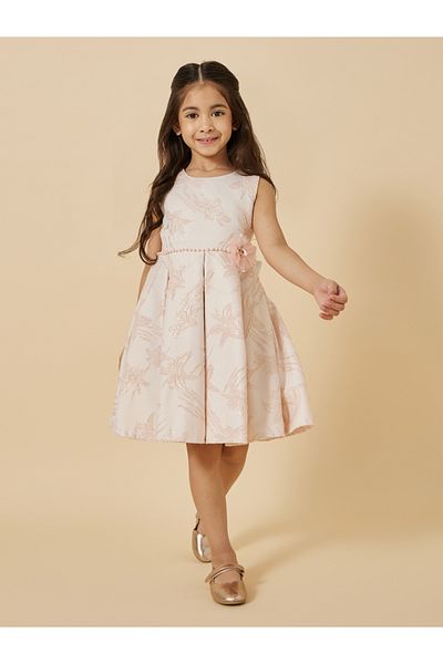 Styli Embellished Pleated Fit and Flare Dress