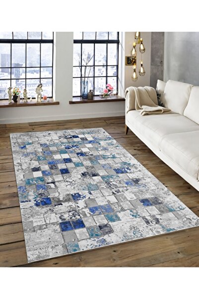 Dijidekor Shine M(163) Covor decorativ digital cu imprimeu gri, fără franjuri...