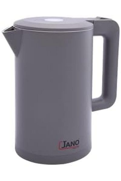 JANO غلاية كهربائية لاسلكية، هيكل من الفولاذ المقاوم للصدأ، 1800 واط، لون رمادي